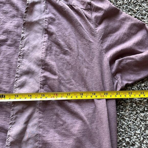 Garnet Hill Cardigan Womens XL Light Pink/Purple 3/4 Sleeve Cotton & Silk - Picture 5 of 6